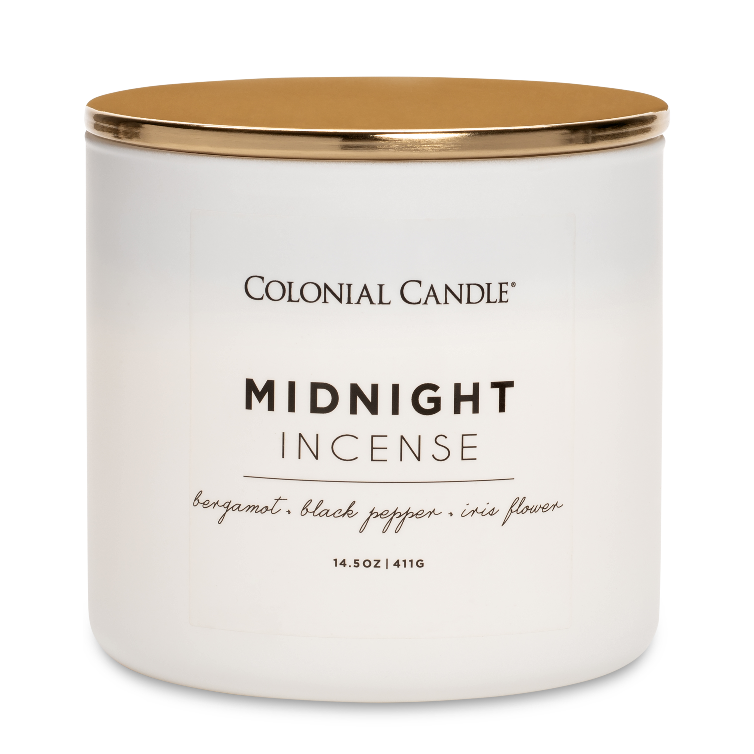 Colonial Candle Midnight Incense 14.5oz 3 Wick Candle, White Walmart