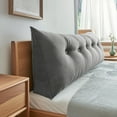 thumbnail image 4 of Triangular Headboard Pillow - Wedge Shaped Backrest Support Pillow for Dorm Beds with Side Pockets, Reading Bolster Cushion for College Students, Bed Wedge, 4 of 5