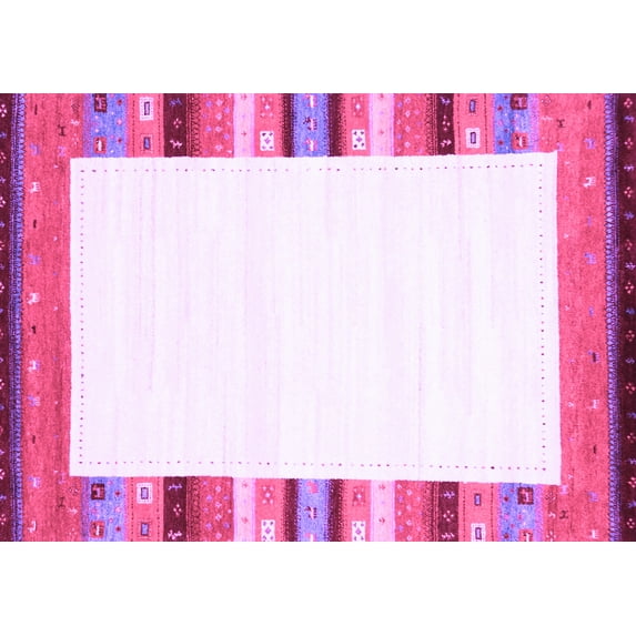 Ahgly Company Indoor Rectangle Solid Purple Modern Area Rugs, 4' x 6'