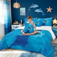 thumbnail image 3 of meiyoeat Sea Manta Ray Twin Bedding for Men Boys, Sunlight Wave Wildlife Bedding Comforter Set, Blue, Reversible, 7-Piece, 3 of 6