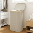 thumbnail image 2 of BGTREND Slim Laundry Hamper with Lid 105L Foldable Clothes Basket with Removable Mesh Bag & Handle for Closet Bathroom Bedroom (Beige), 2 of 7