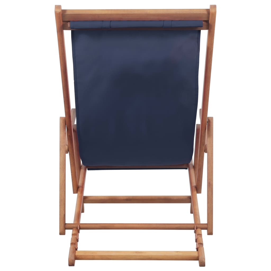 Suzicca Folding Beach Chair Fabric and Wooden Frame Blue - image 4 of 7