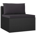 thumbnail image 4 of vidaXL 10 Piece Garden Lounge Set with Cushions Poly Rattan Black, 4 of 4