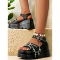 thumbnail image 4 of Y2K Style Spring/Summer Women's Punk Fashion Platform Sandals with Slope Heel Thick Bottom for Comfortable Casual Wear, 4 of 6