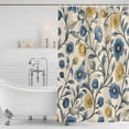 thumbnail image 4 of Vintage Blue Yellow Waterproof Fabric Shower Curtain,Spring Enchanted Garden Florals Waterproof Fabric Shower Curtain for Bathroom Curtains Bathtubs Hotel Shower Curtains with 12 Hooks Standard 66x72, 4 of 8