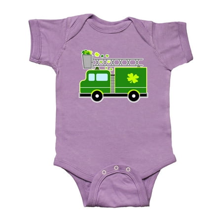 

Inktastic St. Patricks Day Fire Truck in Green with Shamrocks Gift Baby Boy or Baby Girl Bodysuit