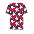 thumbnail image 5 of WEANT Plus Size Summer Tops for Women Fouth Of July Casual Independence Day Henley V Neck Short Sleeve Ladies Blouses Dressy T Shirts Boho Usa Celebration Outfits for Women Dark Purple 3XL, 5 of 5