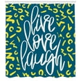 thumbnail image 3 of Ambesonne Live Laugh Love Shower Curtain, Romantic Design, 69"Wx70"L, Violet Blue White Yellow, 3 of 3