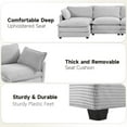 thumbnail image 6 of JUSTLET Sectional Sofa with Ottoman, Small L-Shaped Corduroy Couch Set for Living Room, Gray, 6 of 11