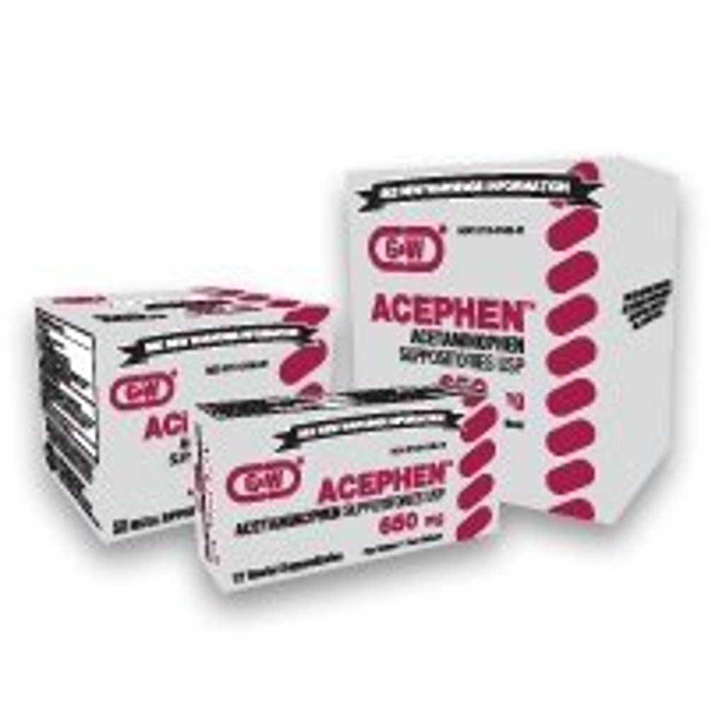 Acephen Acetaminophen Rectal Suppositories, 650 mg, 50 Count Walmart