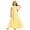 Yellow, variant on ZHOGXU Kids Classic Dresses For Girls Fly Sleeve O Neck Solid Color Flowy Pleated Gown Birthday Party Outfit
