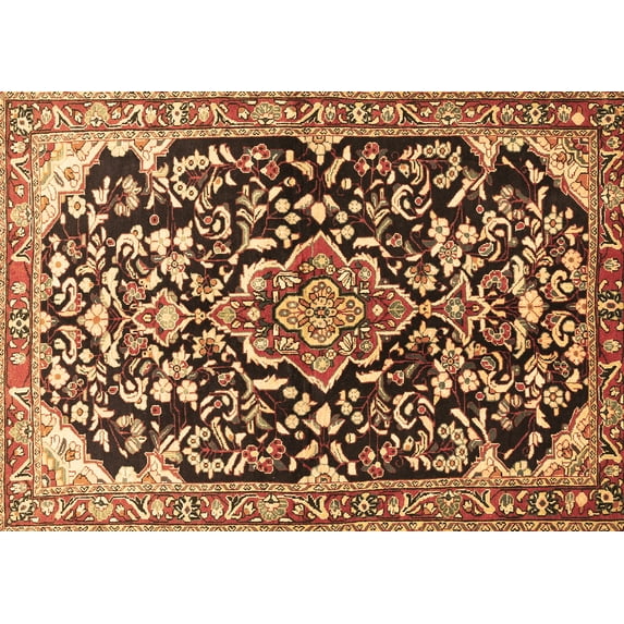 Ahgly Company Machine Washable Indoor Rectangle Medallion Brown Traditional Area Rugs, 2' x 3'