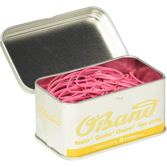 Kyowa O'Band Rubber Bands: silver tin, single color, 30 grams (Pink)