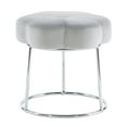 thumbnail image 2 of Linon Seraphina Modern Backless Indoor Vanity Stool, Chrome/Gray Velvet, 2 of 10