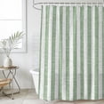 thumbnail image 4 of Green Stripes Bathroom Shower Curtains with 12 Hooks Polyester Waterproof Shower Curtain for Stalls and Bathtubs Vintage Geometric Lines Farmhouse Country Decorative Bathroom Curtain 72x72 Inches, 4 of 9