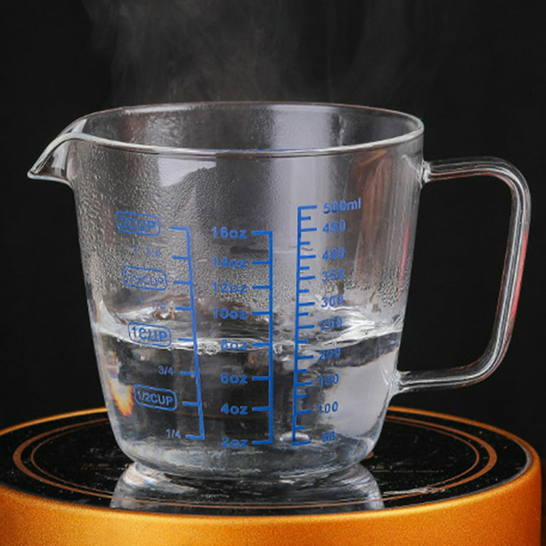 Hariumiu Kitchen Glass Measuring Cup, 8.7oz/17.5oz Glass Liquid Measuring Cups, Dishwasher, Freezer, Microwave, and Preheated Oven Safe, Essential