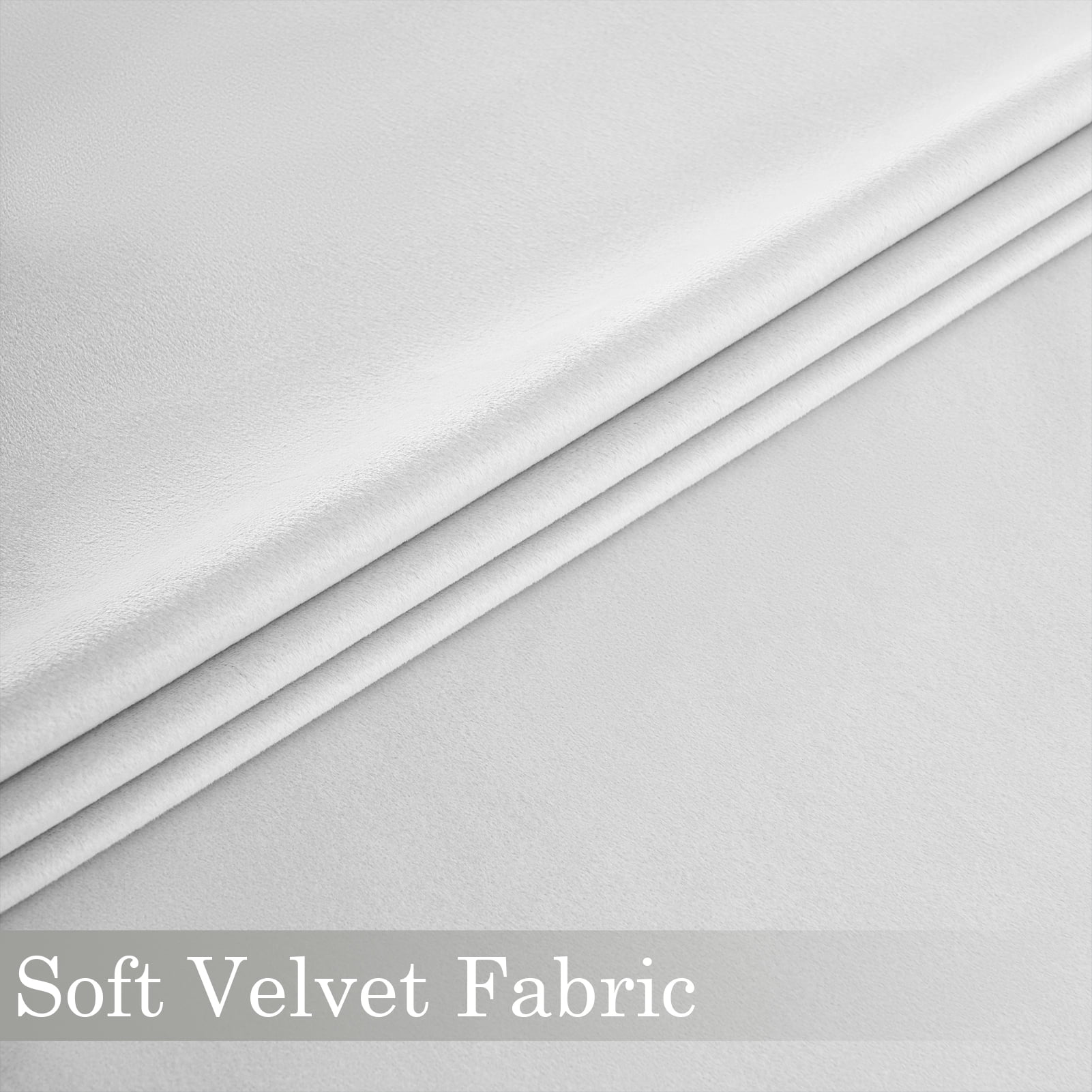 Top Finel 100% Blackout Luxury Velvet Grommet Back Curtains, 52 x 108 inch, 2 Panels,Grey White
