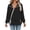 Black, variant on Women's Hooded Windproof Jacket Long Sleeve Asymmetrical Zip Up Windbreaker with Kangaroo Zipper Pocket for Running Travel Daily Wear, Wine, M