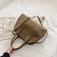 thumbnail image 2 of Bolso de mano informal para mujer, bolso de ante de gran capacidad, bolso Hobo elegante de Color sólido, 2 of 9