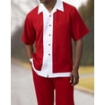 thumbnail image 5 of Nueva camiseta de moda de verano + pantalón, 2 piezas, camiseta + pantalón, moda para hombre, estilo Harajuku, retro, rayas verticales y horizontales, camisetas para hombre, 5 of 5