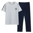 thumbnail image 5 of Conjunto de pijama de algodón para hombre, ropa de hogar holgada de manga fino corto, nuevo estilo, verano 2023, 5 of 5