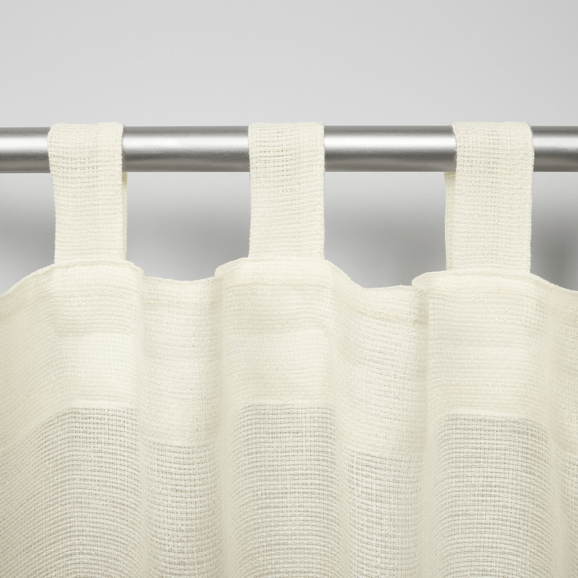 Exclusive Home Curtains Miami Semi-Sheer Indoor/Outdoor Tab Top Curtain Panel Pair, 54x96, Ivory