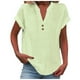 thumbnail image 1 of Camiseta sin mangas plisada con cuello en V para mujer: blusa holgada con dobladillo curvo, camisa informal para todas las estaciones, tallas S-XXL, 1 of 4