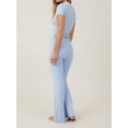 thumbnail image 3 of SUNSIOM Ensemble d'Été 2 Pcs pour Femmes Manches Courtes Col Rond + Pantalon Évasé Mode Urbaine, 3 of 6