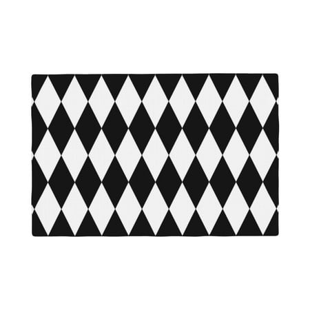 

Placemats Set of 4 / 6 Black And White Diamonds Placemats for Dining Table Indoor/Outdoors Heat Resistant Washable Placemats 18 x 12