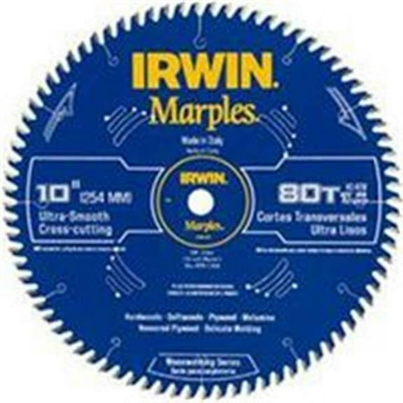 Irwin Marples 10 Dia. x 5/8" Woodworking Carbide Circular Saw Blade 80 teeth 1 pk