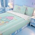 thumbnail image 3 of meiyoeat Pastel Flower Monogram A Zipper Full Size Comforter Sets with Fitted Sheet and 2 Pillowcases,Rainbow Gradient Initial Zipper Bedding Set For Girl,Reversible,4 Pieces, 3 of 7