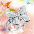 thumbnail image 2 of BAYAIXZ Rings Women Wedding Bands Retro Color Butterfly Shape Zircon Rings Women Fashion Trend Full Butterfly Ring Ladies Jewelry Diamond Rings for Women Size 5 11 (Multi-color,9), 2 of 4