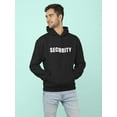 thumbnail image 2 of Smartprints Mens Graphic Hoodie Black - Security Staff Design Cotton Blend Classic Fit, 2 of 4