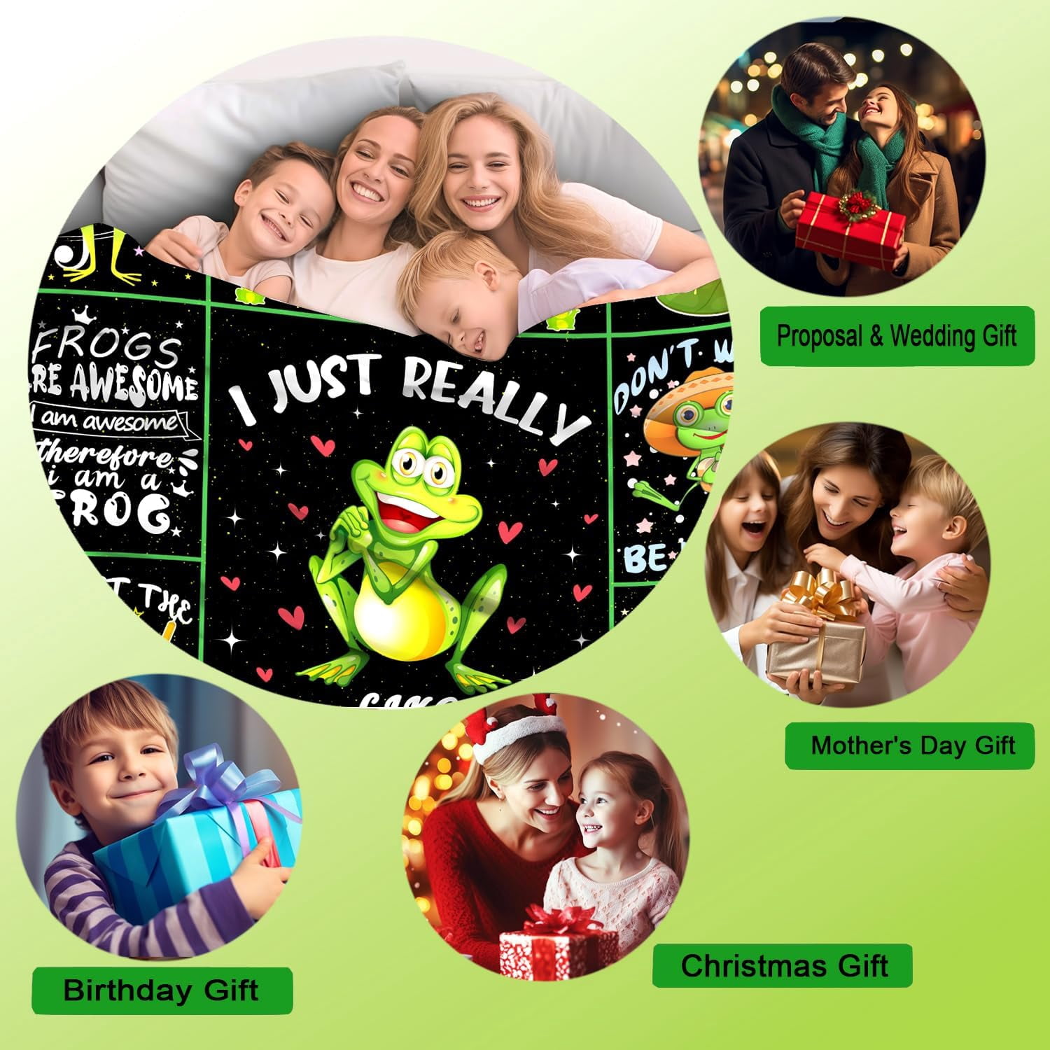 Funny Frogs Blanket Gifts for Women,Soft Cozy Flannel Anime Cute Frogs Throw Blankets Funny Frog Bed Sofa Couch Birthday Gifts for Adults Frog Lovers Women Girls 80"x60"