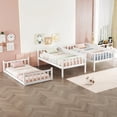 thumbnail image 3 of Jopath Twin Size Triple Rubber Wood Bunk Bed with Ladders, Guardrails Detachable Bunk Bed for Boys Girls White, 3 of 9