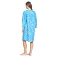 thumbnail image 4 of Casual Nights Women's Floral Snap Front Flannel Duster Long Sleeve Lounger Dress, 4 of 5
