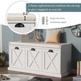 thumbnail image 3 of UWR-Nite Organizer Storage Bench with 3 Drawers, Entryway Shoe Storage with Removable Cushion for Entryway, Hallway, Living Room, Home Collection, 3 of 7