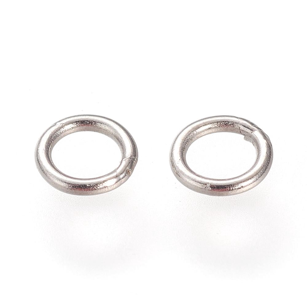 304 Stainless Steel Closed Jump Rings Round Stainless Steel color 20 Gauge 6x0.8mm