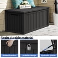 thumbnail image 5 of PATIOEASY 150 Gallon Outdoor Storage Box Waterproof Lockable Resin Deck Box, for Pool Accessories, Tools Storage, UV-Resistant Outside, Black, 5 of 11