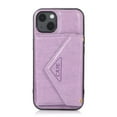 thumbnail image 4 of Wallet Case for iPhone 14, Detachable Crossbody Lanyard Strap PU Leather+Soft TPU Bumper Magnetic Clasp Back Flip Credit Card Slots Kickstand Cover for iPhone 14 - 6.1", Purple, 4 of 9
