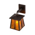 thumbnail image 4 of Meyda 163872 7 in. Prairie Loft Hanging Wall Sconce, Mahogany Bronze & Amber Mica, 4 of 6