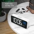 thumbnail image 4 of Inteprter Reloj con espejo LED, pantalla de temperatura USB, música de cabecera, reloj electrónico para niños y estudiantes Decoración del hogar Blanco Inteprter HA001222-01, 4 of 6