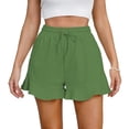 thumbnail image 4 of Women's Flanged Elastic Waist Drawstring Casual Shorts Comfortable, Soft, Versatile for Daily and Loungewear, 4 of 4