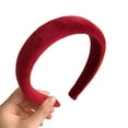 thumbnail image 6 of Toudaret 1 pcs Christmas Red Headband Vintage Wide Hair Band Hair Loop Women Girls Hair Accessories Headwear Holiday Photo Props, 6 of 8