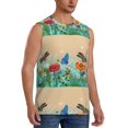thumbnail image 2 of Bingfone Colorful Plants And Insects Pattern Men's Tank Tops Workout Sleeveless Tee Shirts Running Beach Tanks for Men-X-Large, 2 of 7