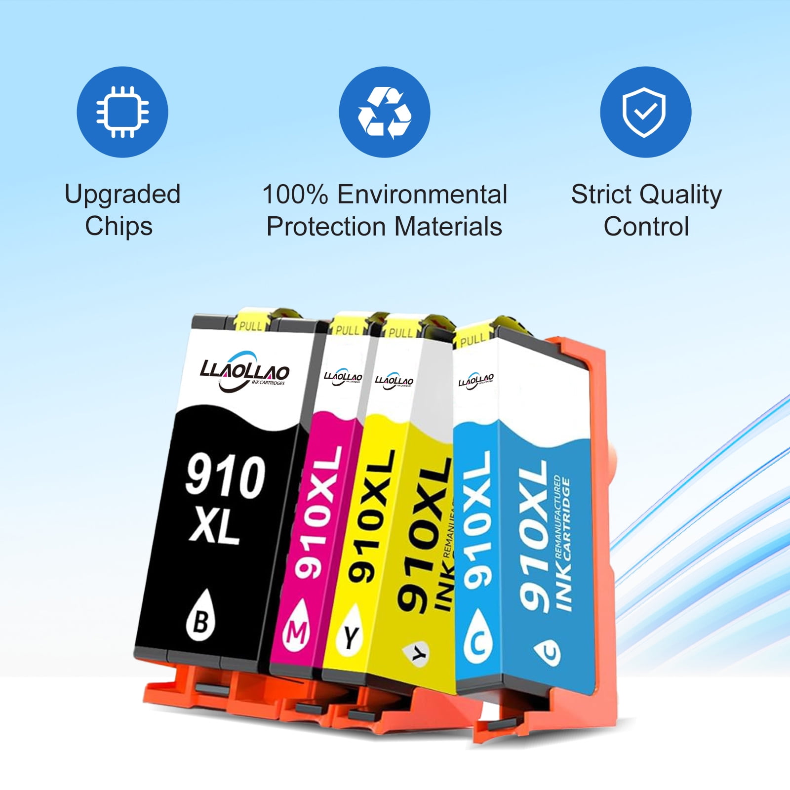 910XL Ink Cartridge Compatible for HP 910 Ink Cartridge HP 910XL for HP OfficeJet Pro 8020 8025 8028 8035 8030 8010 8015 8018 8022 Printer (4 Pack)