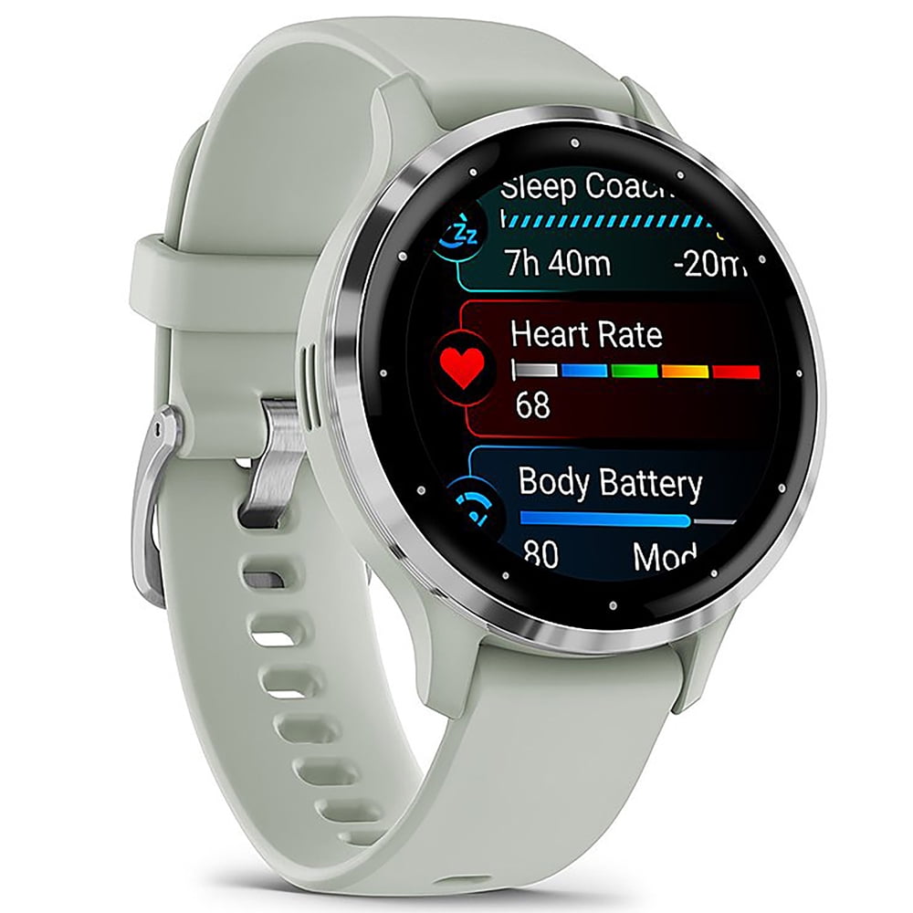 Restored Garmin 010-N2785-01 Venu 3S Health Fitness GPS Smartwatch Silver Bezel / Gray Band 41mm (Refurbished) Bundle with 2 YR CPS Enhanced Protection Pack