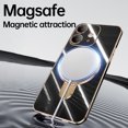 thumbnail image 5 of Cowithday Mag-Stand Designed for iPhone 12 Case with Camera Lens Protector, [All-in-1] [Compatible with MagSafe] Ring Kickstand Plated TPU Luxury Phone Case Cover for iPhone 12 6.1 inch, Grayblue, 5 of 10