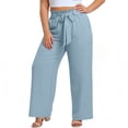 thumbnail image 5 of Horkkom Plus Size Pants for Women Solid Color Elastic Waist Dress Pants Casual Loose Pants with Pockets XXL, 5 of 8