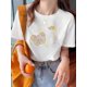 thumbnail image 1 of Women's Printed Crew Neck Short Sleeve T-Shirt Casual Top, Summer Graphic Tees Women Tops, 1 of 6